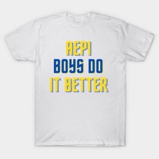 AEPi Boys Do It Better - Yellow & Dark Blue T-Shirt